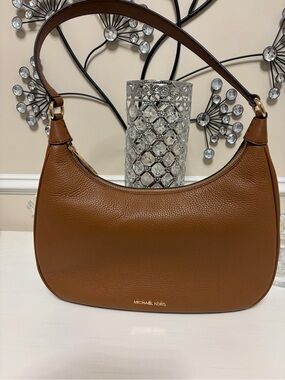 Michael Kors Tan Pebbled Leather Shoulder Hobo